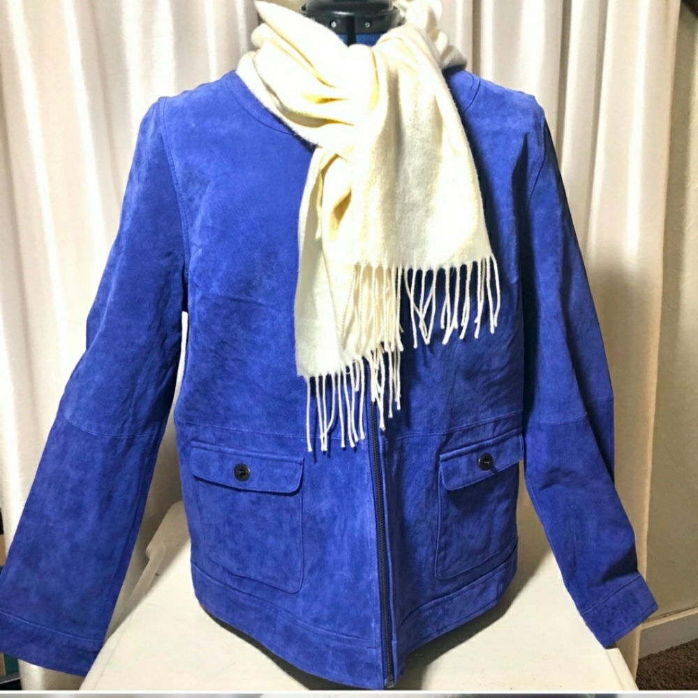 Liz Claiborne beautiful blue suede like jacket